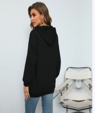 Hooded Letter-Print Sweatshirt for Women